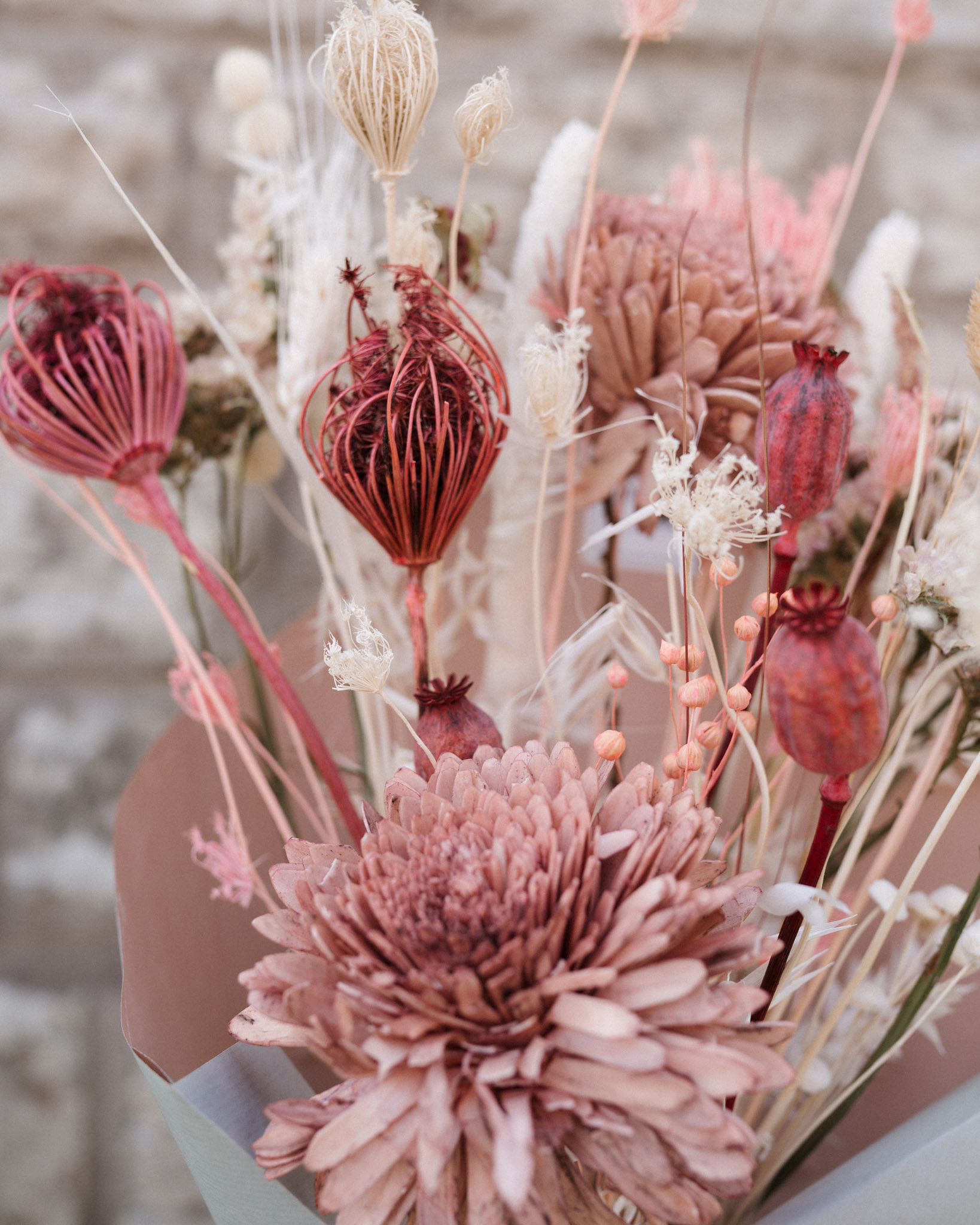 A bouquet of dried flowers 9 Romantline roosades toonides kuivlillekimp
